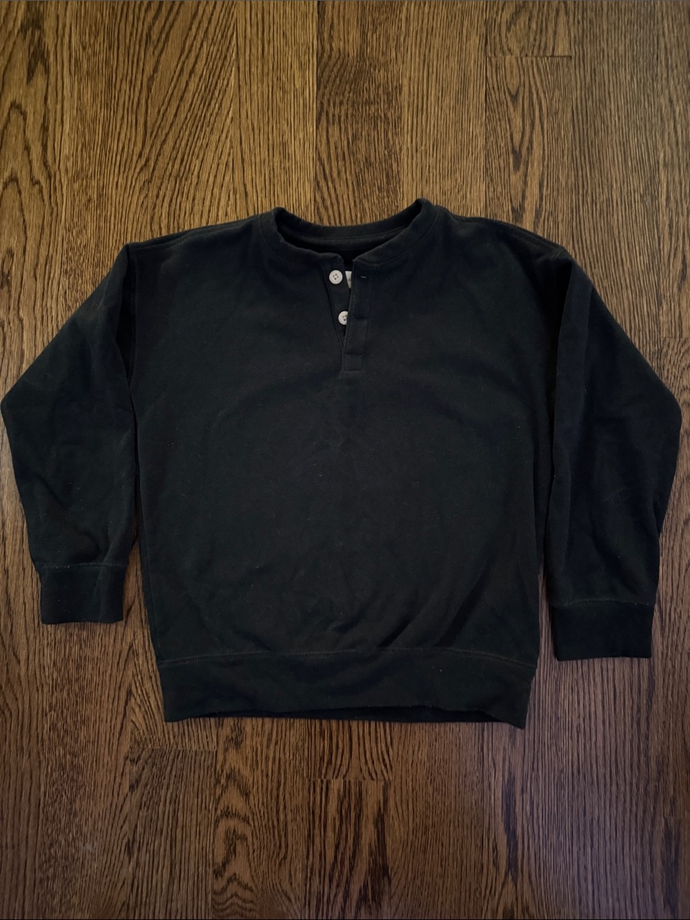 abercrombie kids charcoal boy’s Crewneck Henley Sweatshirt